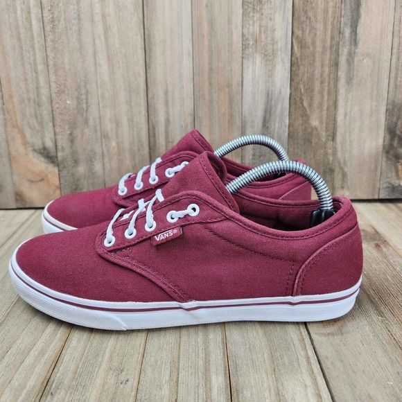 Vans Shoes - Womens Vans Authentic Low size 6.5 Red Canvas Athletic Shoes